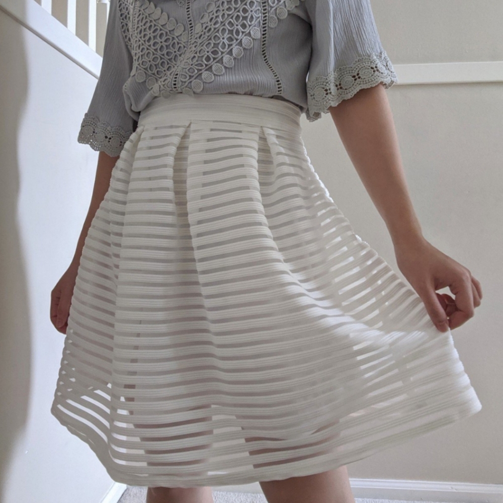 White Striped Skirt